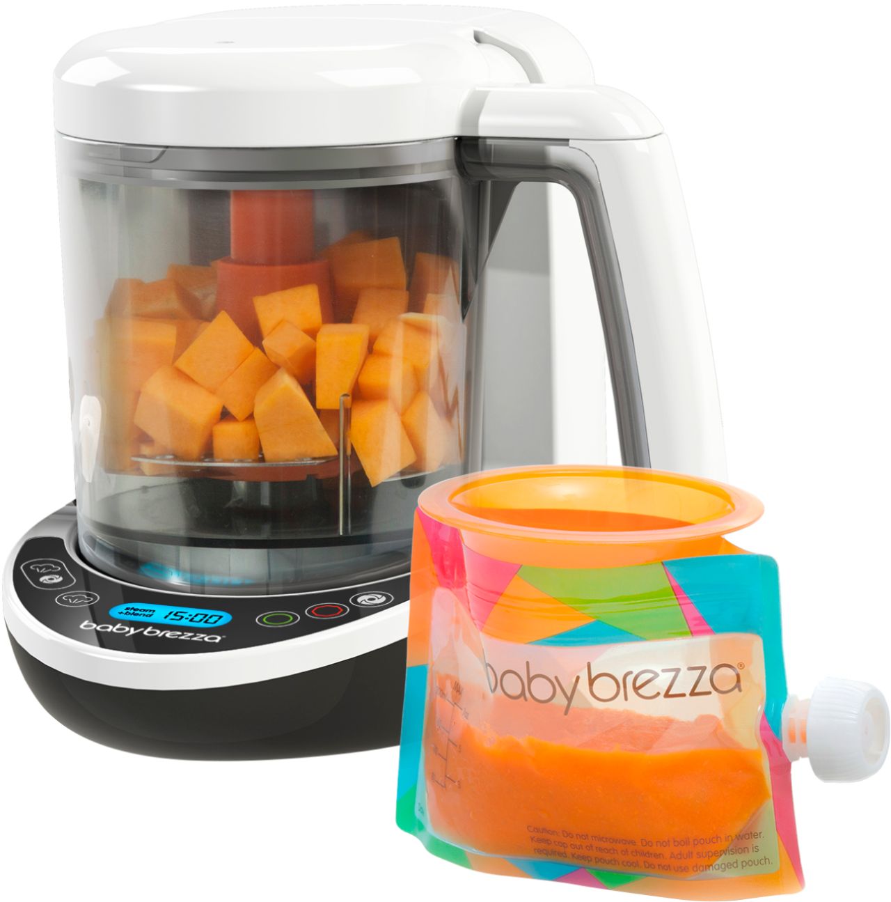 Baby Brezza Deluxe Baby Food Maker White/Black/Orange BRZ00141 - Best Buy
