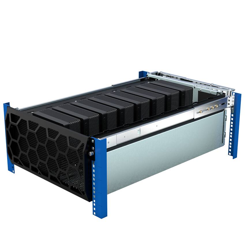 Front. RackSolutions - RackSolutions 5U HyperShelf for 8 Dell Precision 3260 Compact Workstation - Rack Mount 8 PCs in a High-Density Design - Black.