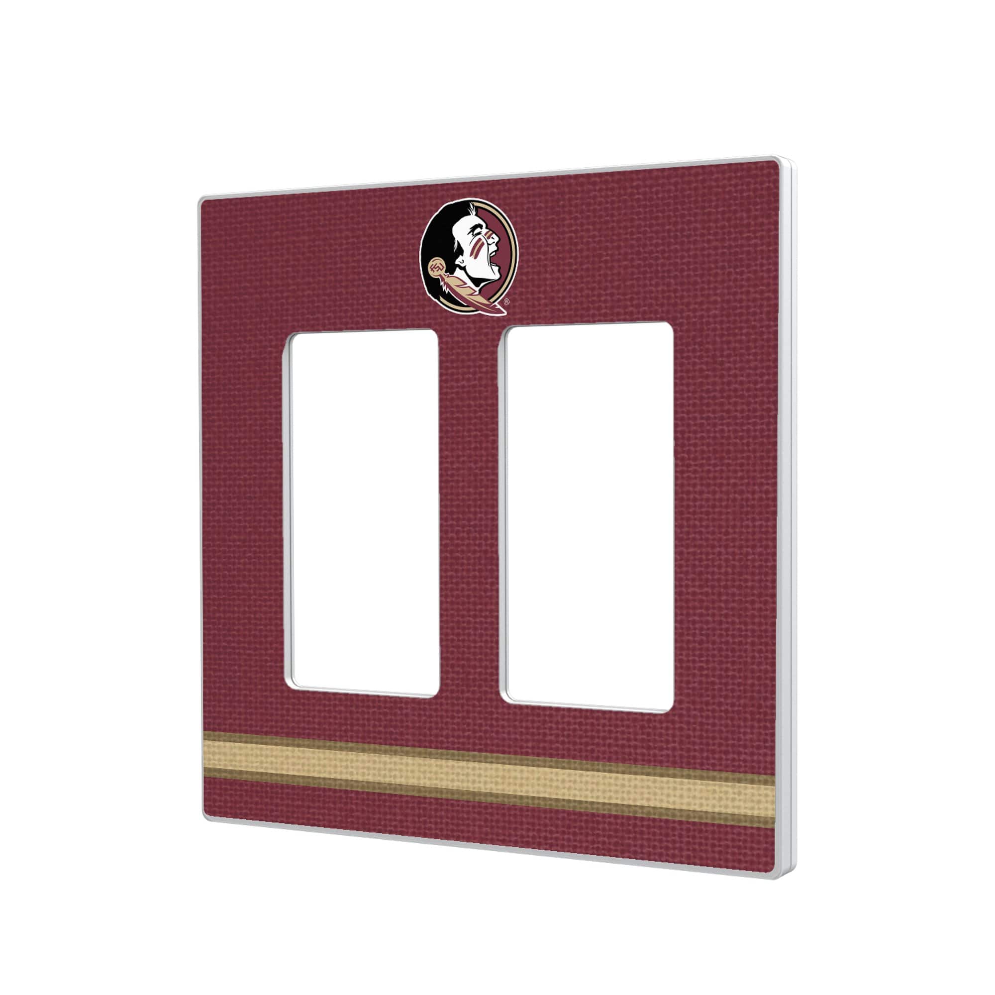 Keyscaper - Florida State Seminoles Stripe Design Double Rocker Light Switch Plate - Multicolor