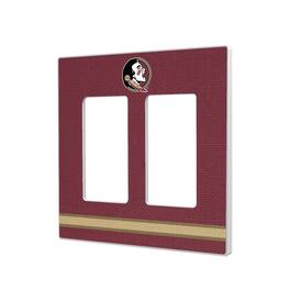 Keyscaper - Florida State Seminoles Stripe Design Double Rocker Light Switch Plate - Multicolor