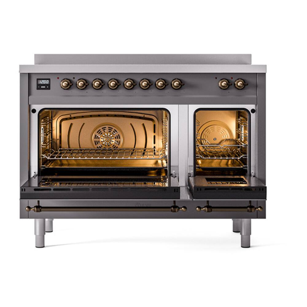 Alt View 1. ILVE - ILVE Nostalgie II 48 inch Induction Range with 6 Induction Elements (Graphite Matte) - Graphite Matte.