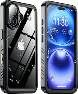 Entronix - Waterproof Case for iPhone 16 Plus - IP68 Protection and Durability - Clear