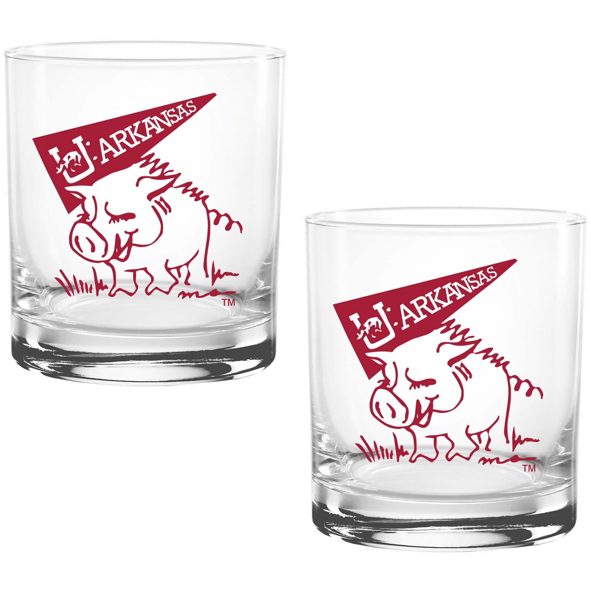 Indigo Falls Arkansas Razorbacks Vault Sketch Rocks Glass - Thumbnail 2