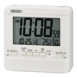 Seiko - 3.5" Everything Digital Alarm Clock - White