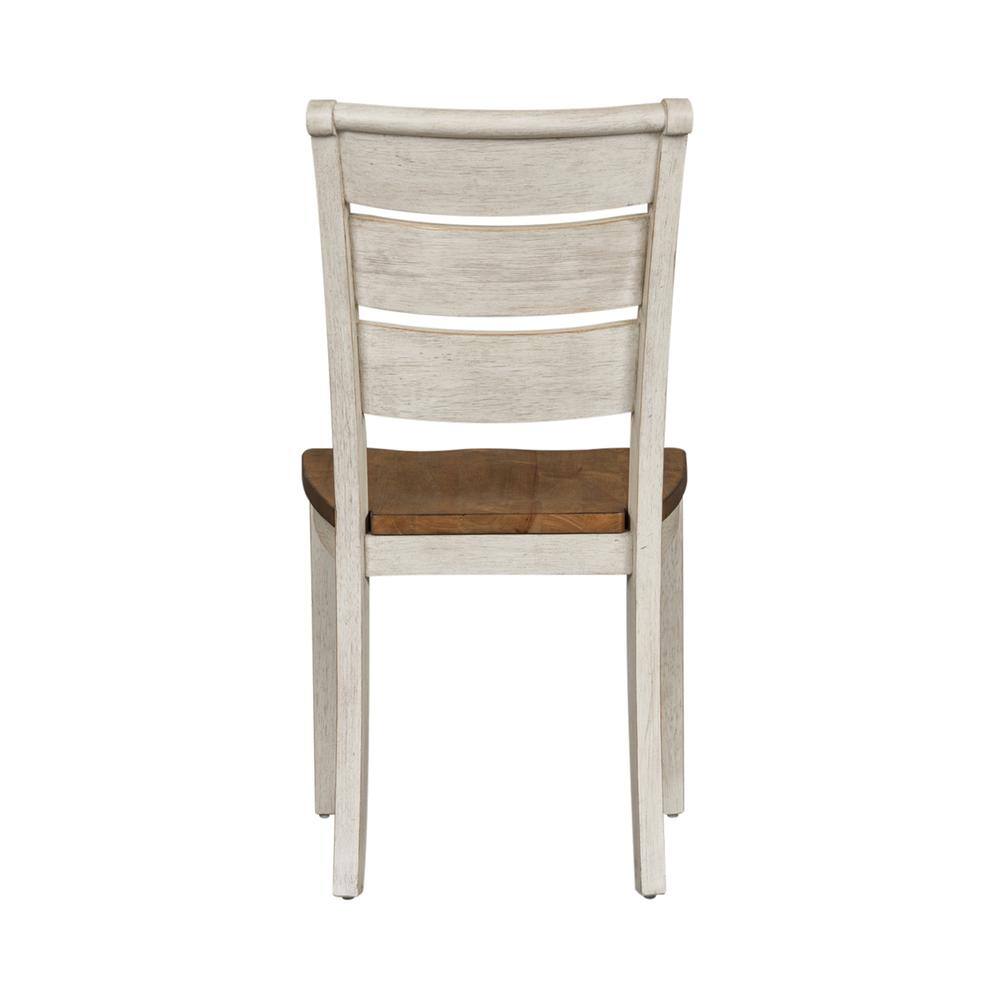 Angle. Liberty Furniture Industries - Ladder Back Side Chair (RTA)-Set of 2 - White.
