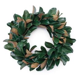 BreeBe - Magnolia Leaf Wreath 24"D - Green, Beige