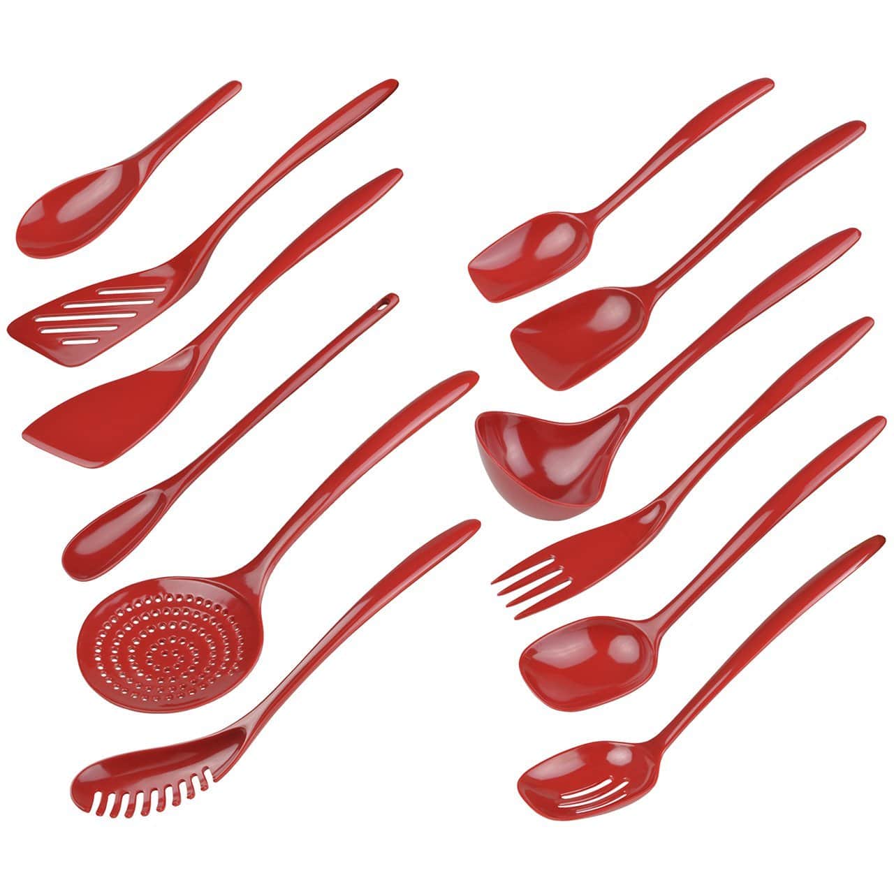 Hutzler - 12 Piece Cook & Serve Melamine Utensil Set - Red price history on PriceWatchPro