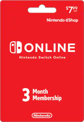 Front. Nintendo - Switch Online 3 Month Membership Card.