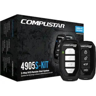 Front. Compustar - 2-Way Remote Start System - Installation Included - Black.