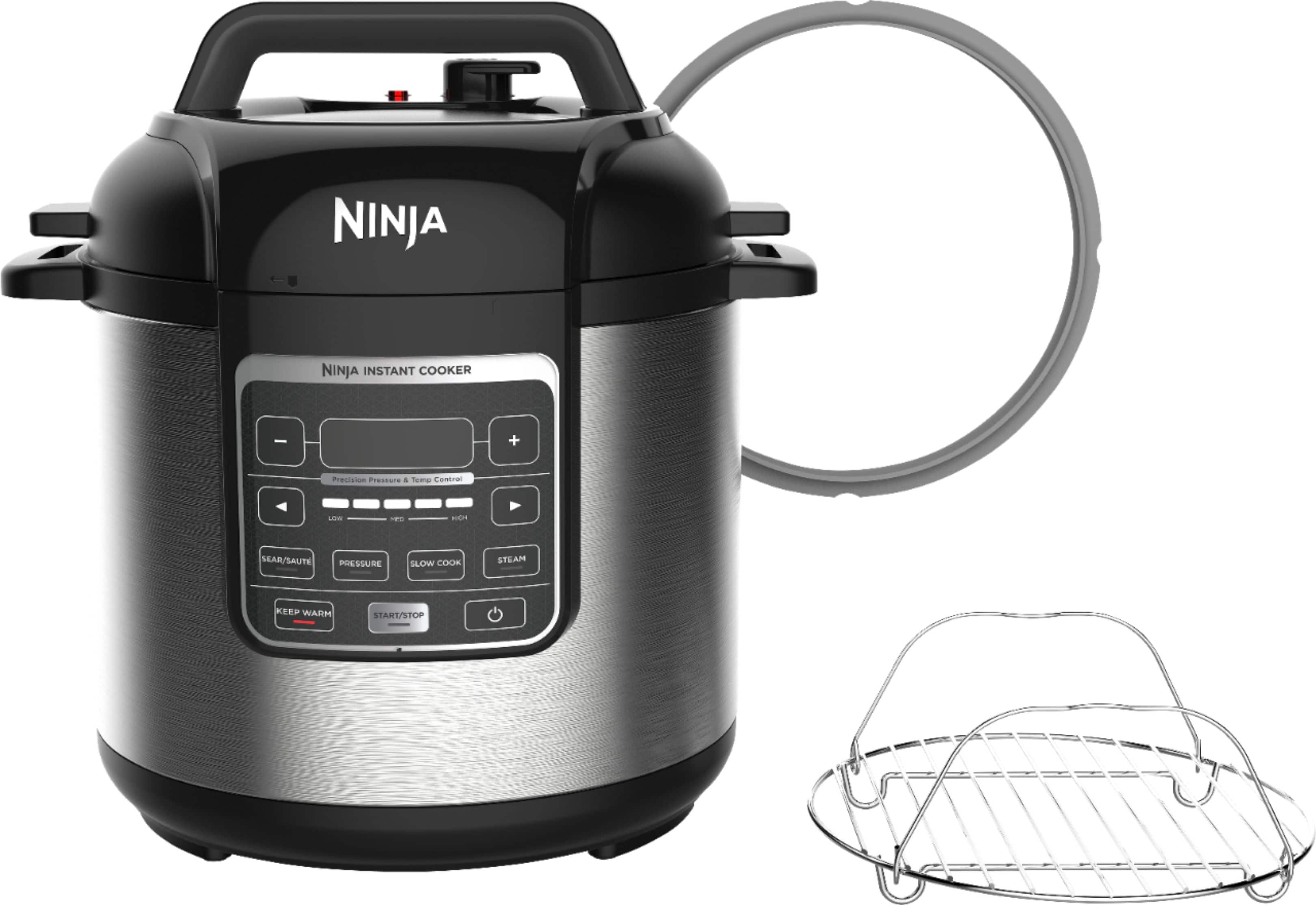 Alt View 11. Ninja - 6-Quart Instant Cooker - Black/Silver.
