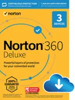 Norton - 360 Deluxe (3 Device) Antivirus Internet Security Software + VPN + Dark Web Monitoring (1 Year Subscription) - Android, Mac OS, Windows, Apple iOS [Digital] - Front_Zoom