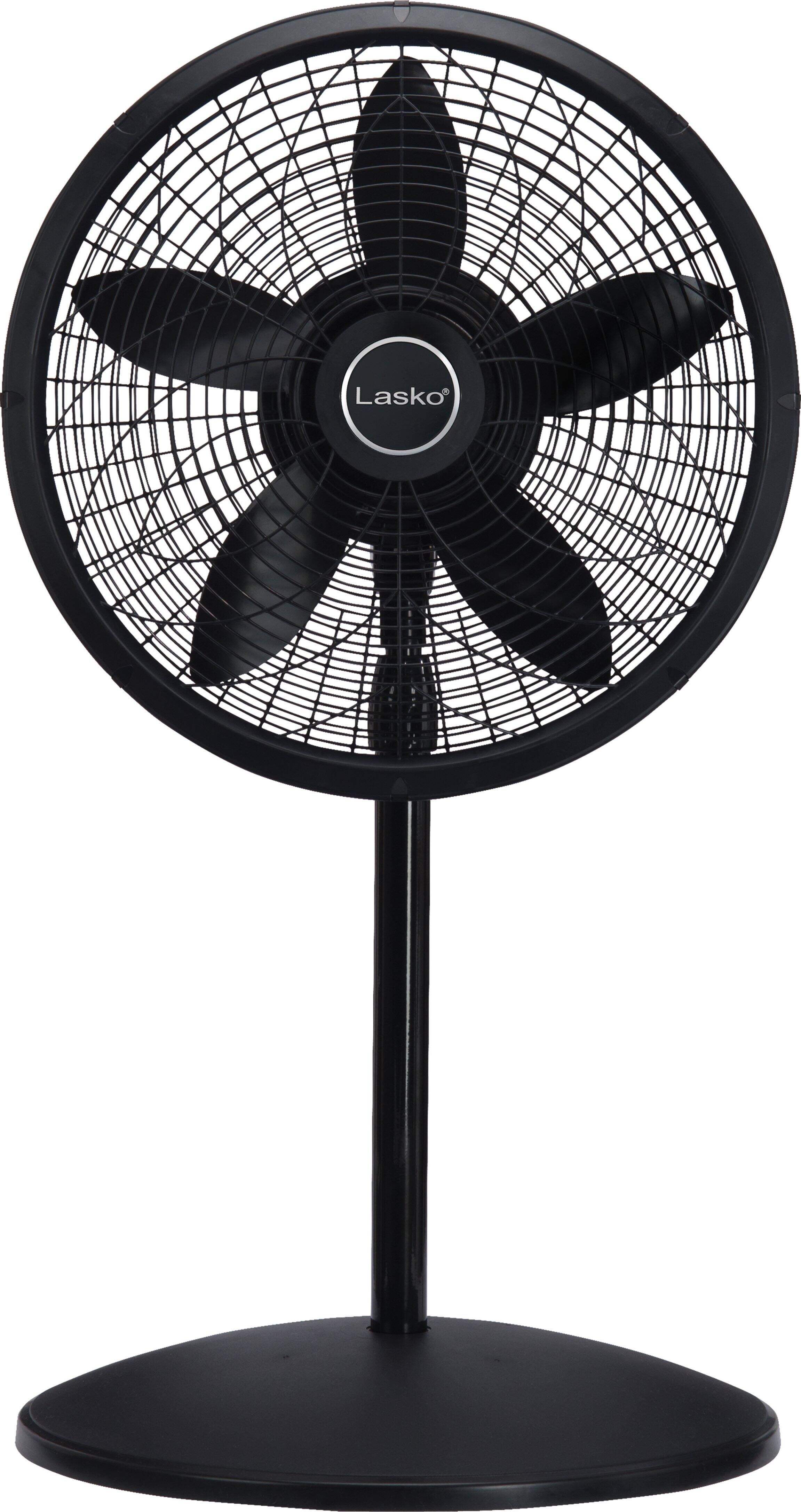 Alt View 8. Lasko - 18 in. Oscillating 3-Speed Adjustable Large Room Pedestal Fan - Black.