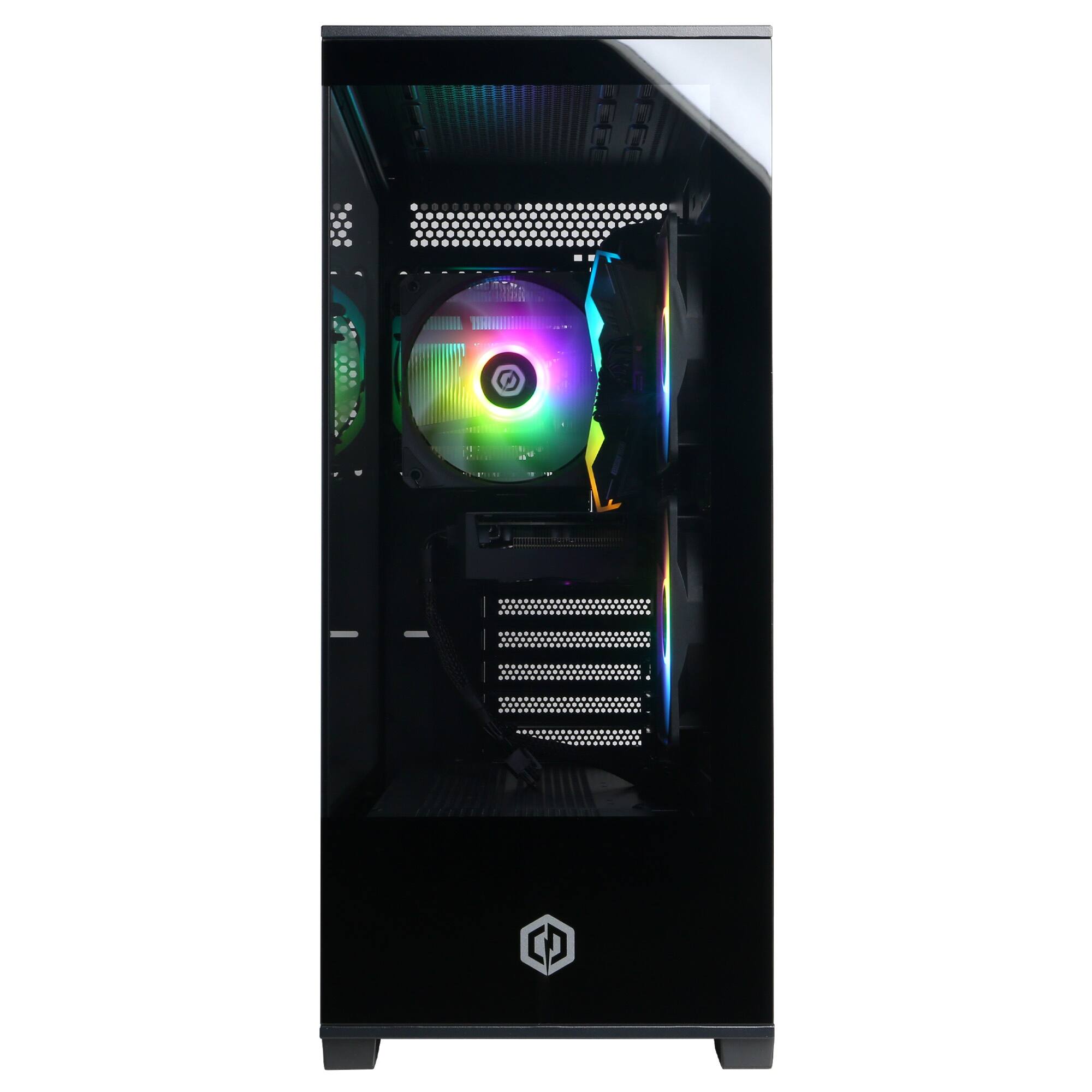 Alt View 1. CyberPowerPC - Gaming Desktop - AMD Ryzen 5 8400F 2024 - NVIDIA GeForce RTX 5060 Ti 8GB - 16GB DDR5 Memory - 1TB SSD Storage - Black.