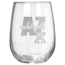Great American Products - Arizona Wildcats Etched 17oz. City Stemless Wine Glass - Multicolor