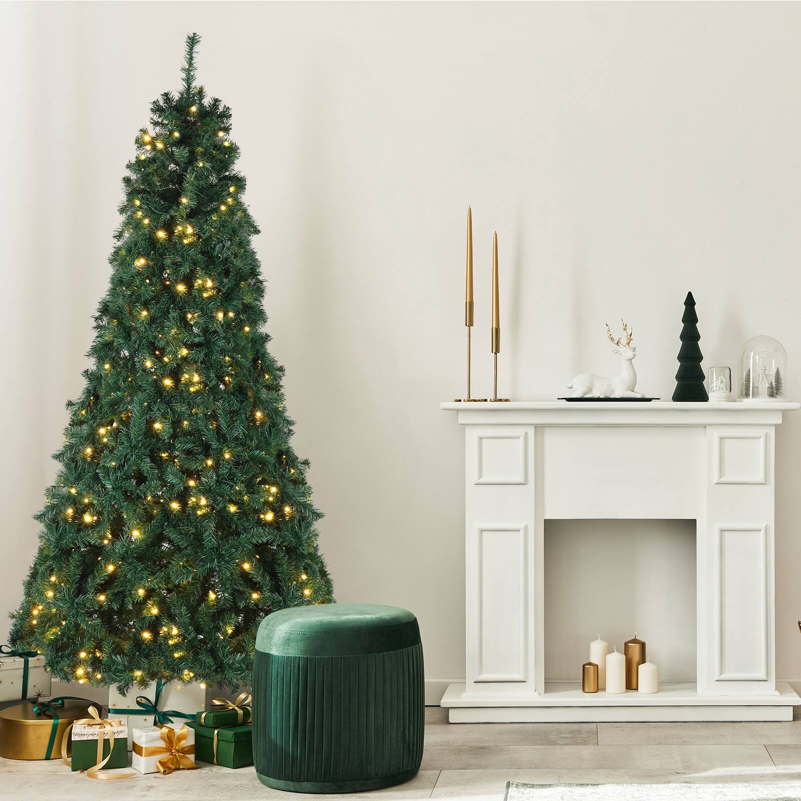 Alt View 7. Spaco - Spaco 7ft Automatic Tree Structure PVC with 450 Lights 8 Modes 1050 Branches - Green.