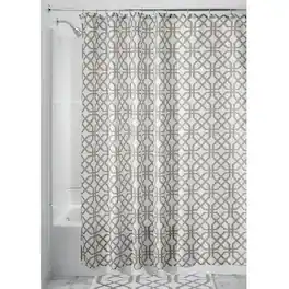iDesign - 72 in. H X 72 in. W Trellis Shower Curtain Polyester - Beige