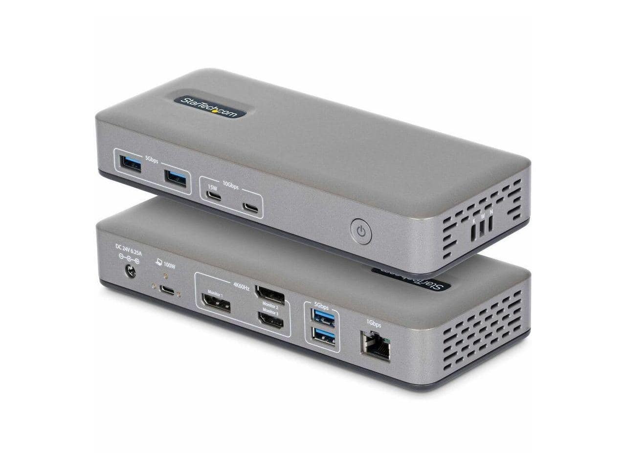 StarTech.com - StarTech USB-C Dock: Triple 4K 60Hz (DP/HDMI), 100W Charging, 1GbE, Driverless