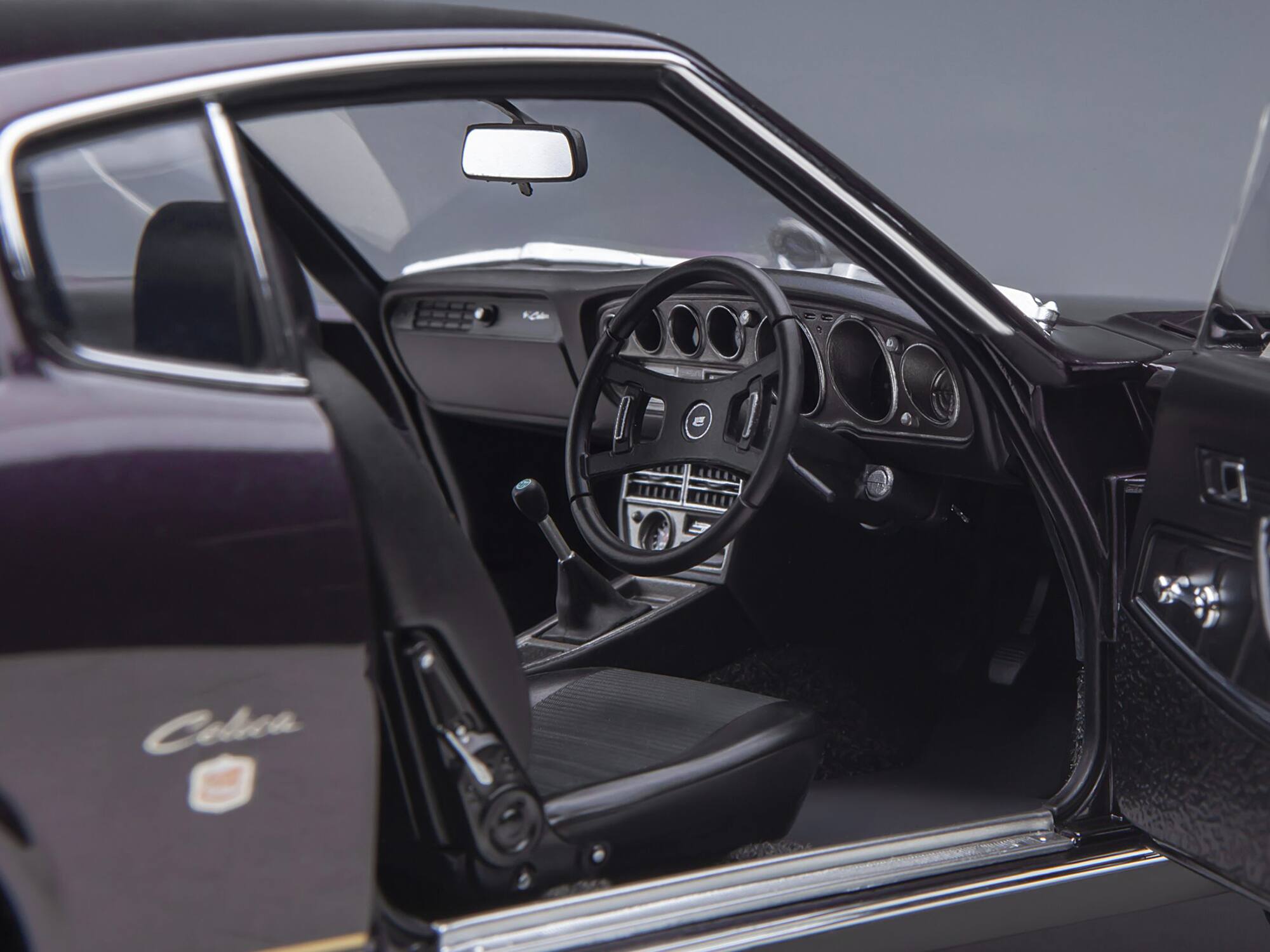 Alt View 3. Autoart - 1973 Toyota Celica Liftback 2000GT (RA25) RHD (Right Hand Drive) Dark Purple Metallic 1/18 Model Car by Autoart.