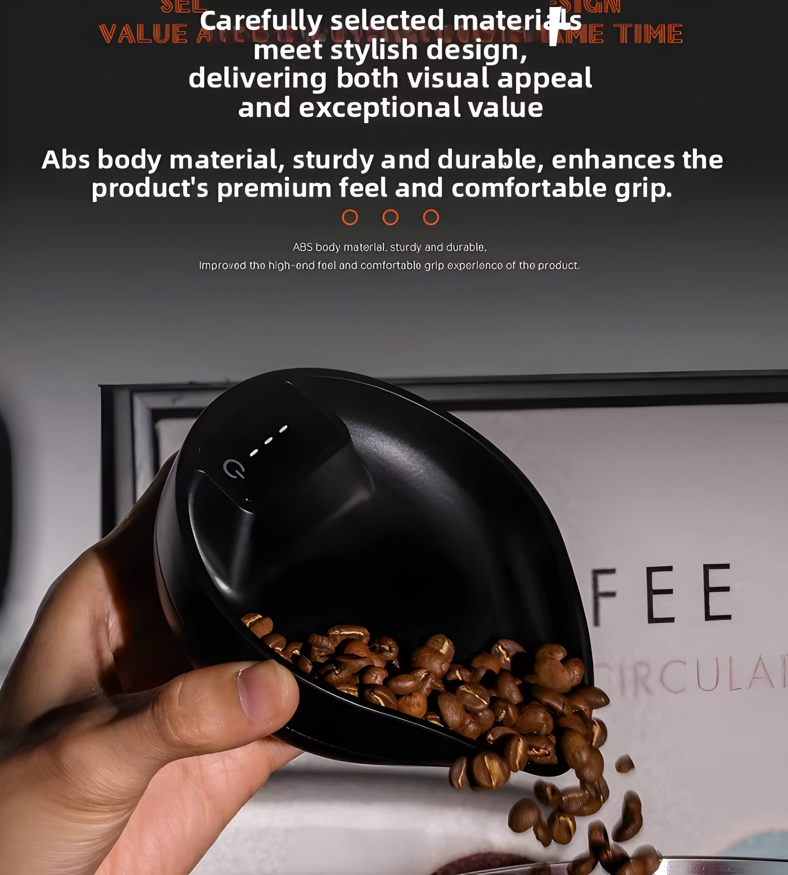 Carefully selected materials meet stylish design, delivering both visual appeal and exceptional value. Abs body material, sturdy and durable, enhances the product's premium feel and comfortable grip. ABS body material, sturdy and durable, improved the high-end feel and comfortable grip experience of the product.