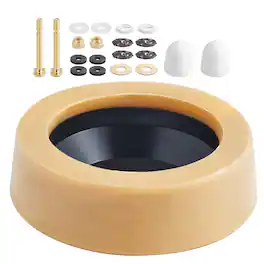 VEVOR - Toilet Wax Ring Kit, 1.6-Inch Extra Thick Wax Ring for Toilet Bowls with Rust-Resistant Brass Bolts, Caps and Washers - Yellow,Black