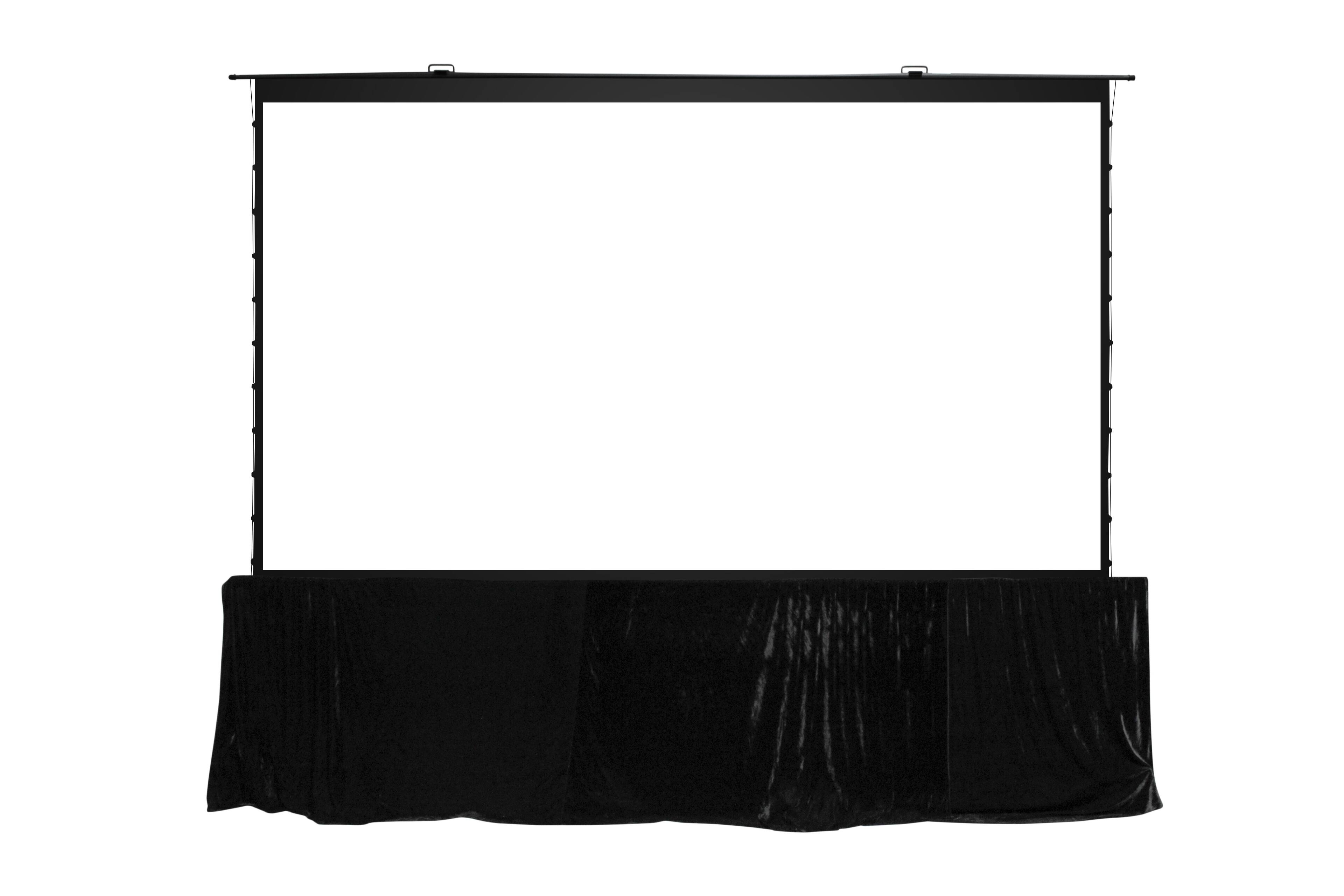 Alt View 5. Elite Screens - QuickStand 5-Second,145" Diag,Floor Pull-Up Portable Matte White Front UST/Std Throw Screen,WheeledTravelCase QS145HT - Black.