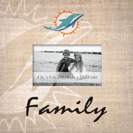 Fan Creations - Miami Dolphins 10'' x 10'' Burlap Pattern Frame - Multicolor