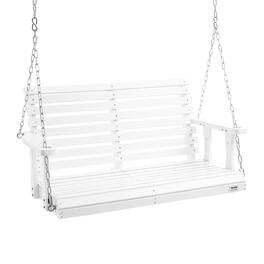 VEVOR - Wooden Porch Swing 4 ft, Patio bench swing for Courtyard & Garden, Upgraded 880 lbs Strong Load Capacity - White