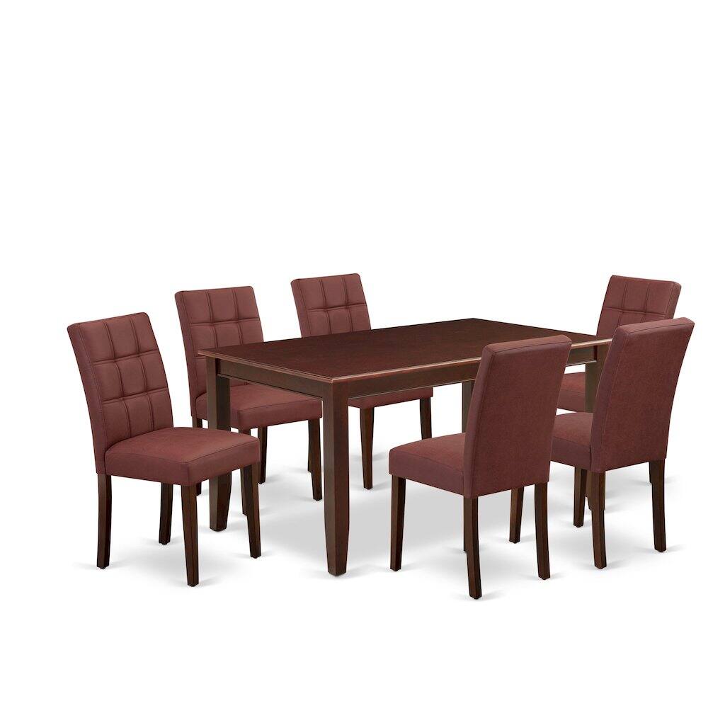 Front. East West Furniture - 7 Piece Table Set consists A Modern Dining Table - Red.