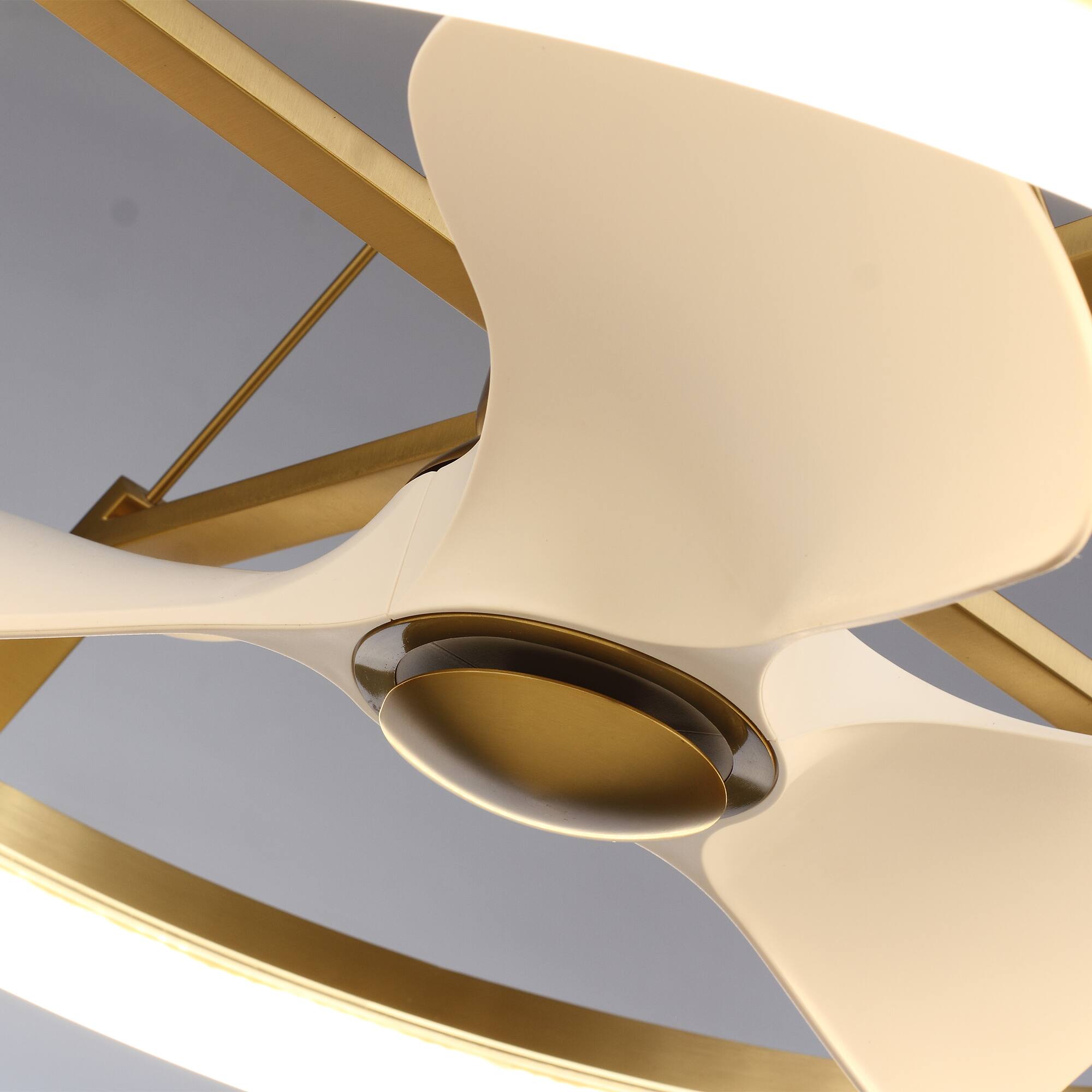 Alt View 7. Parrot Uncle - 30" Modern Gold  3CCT LED Fandelier Ceiling Fan with Light and Remote - Gold.