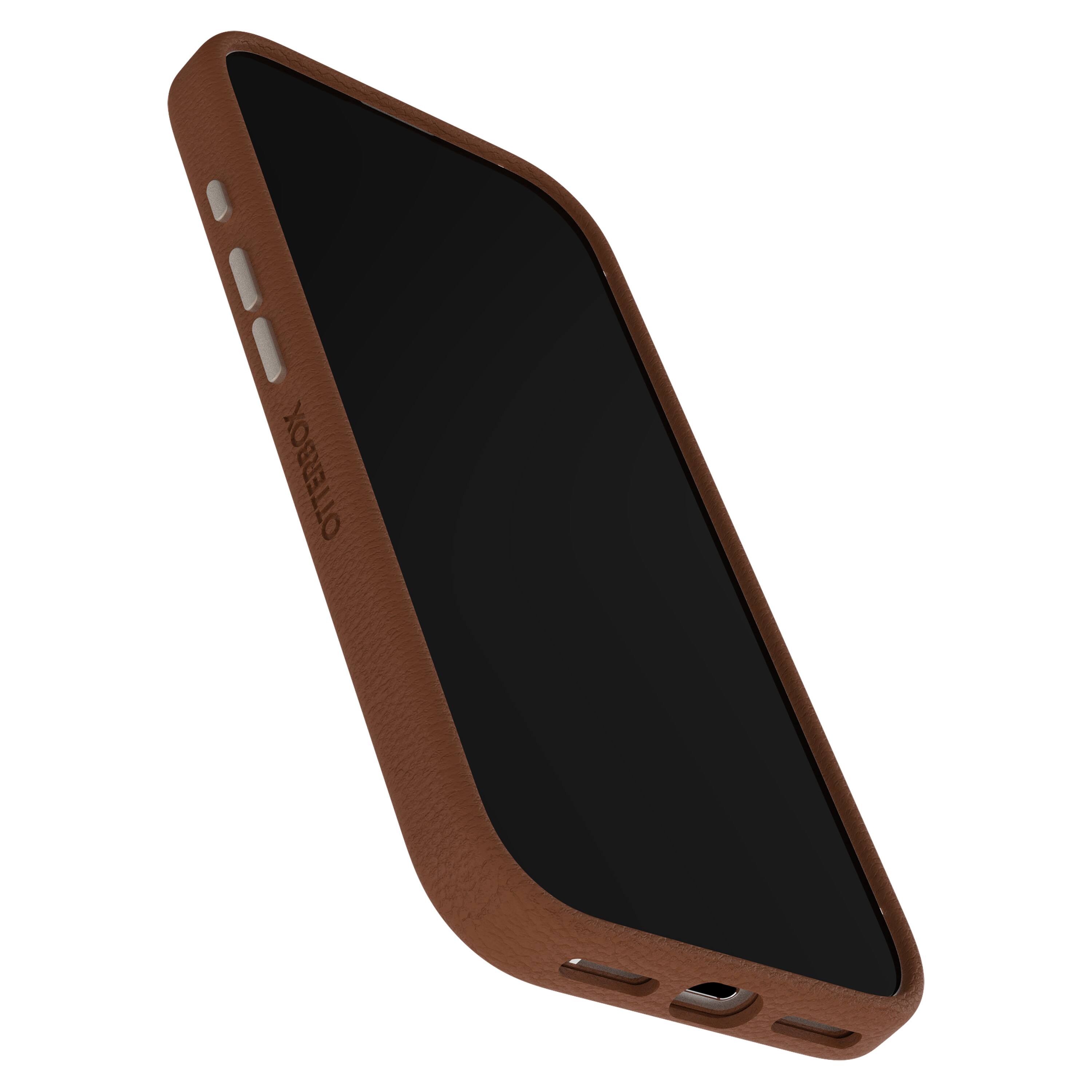 Back. OtterBox - Symmetry Cactus Leather Series Soft Shell for Apple iPhone 17 - Brown.