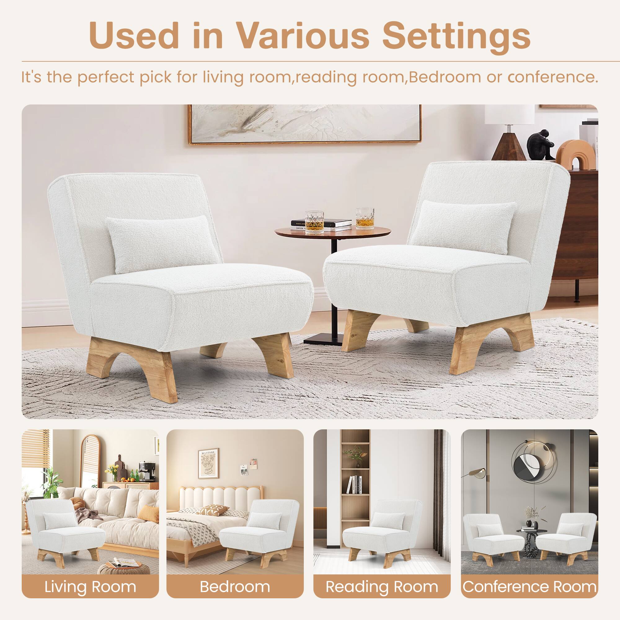 Used in Various Settings

It's the perfect pick for living room, reading room, Bedroom or conference.

Living Room  
Bedroom  
Reading Room  
Conference Room
