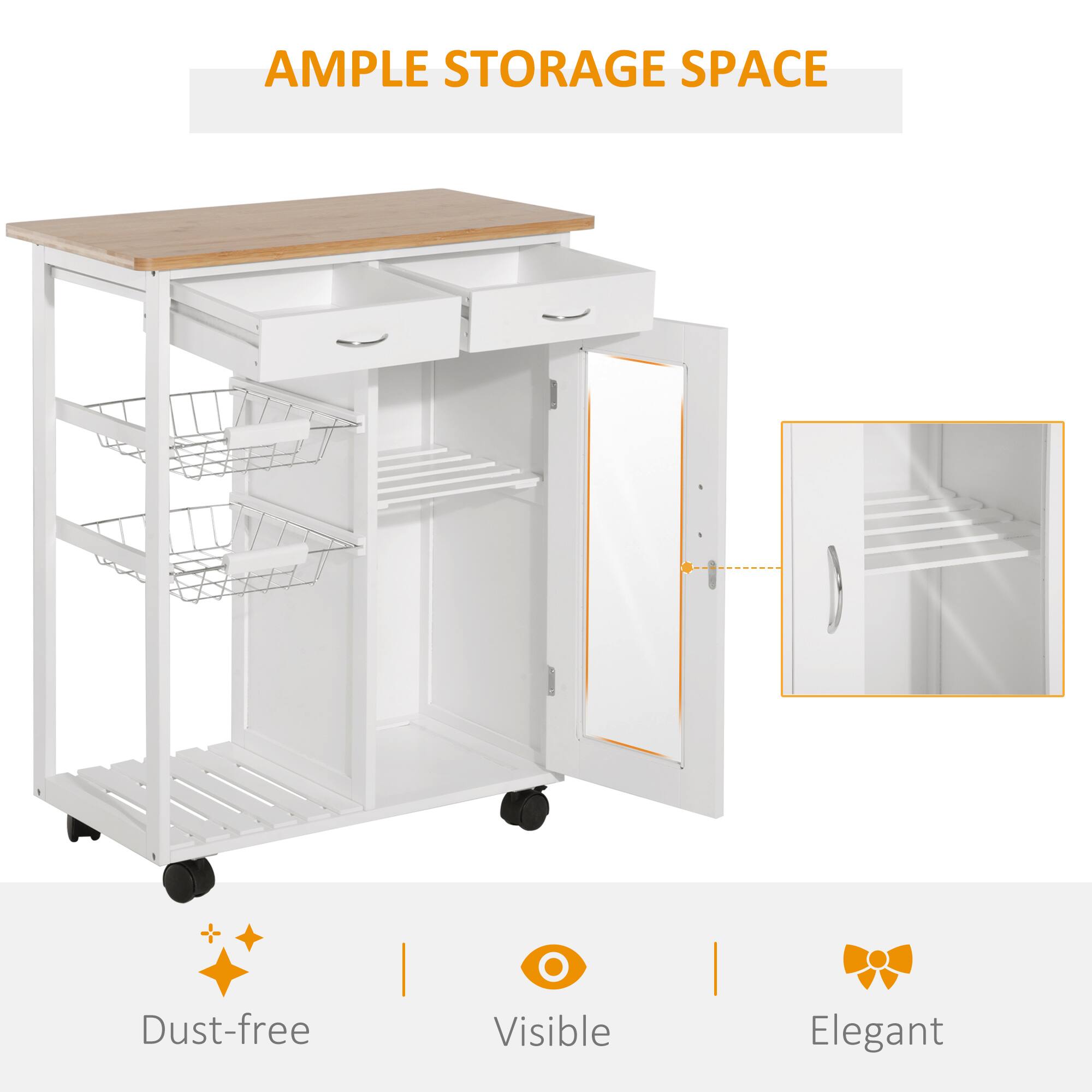 Dust-free, Visible, Elegant, Ample storage space