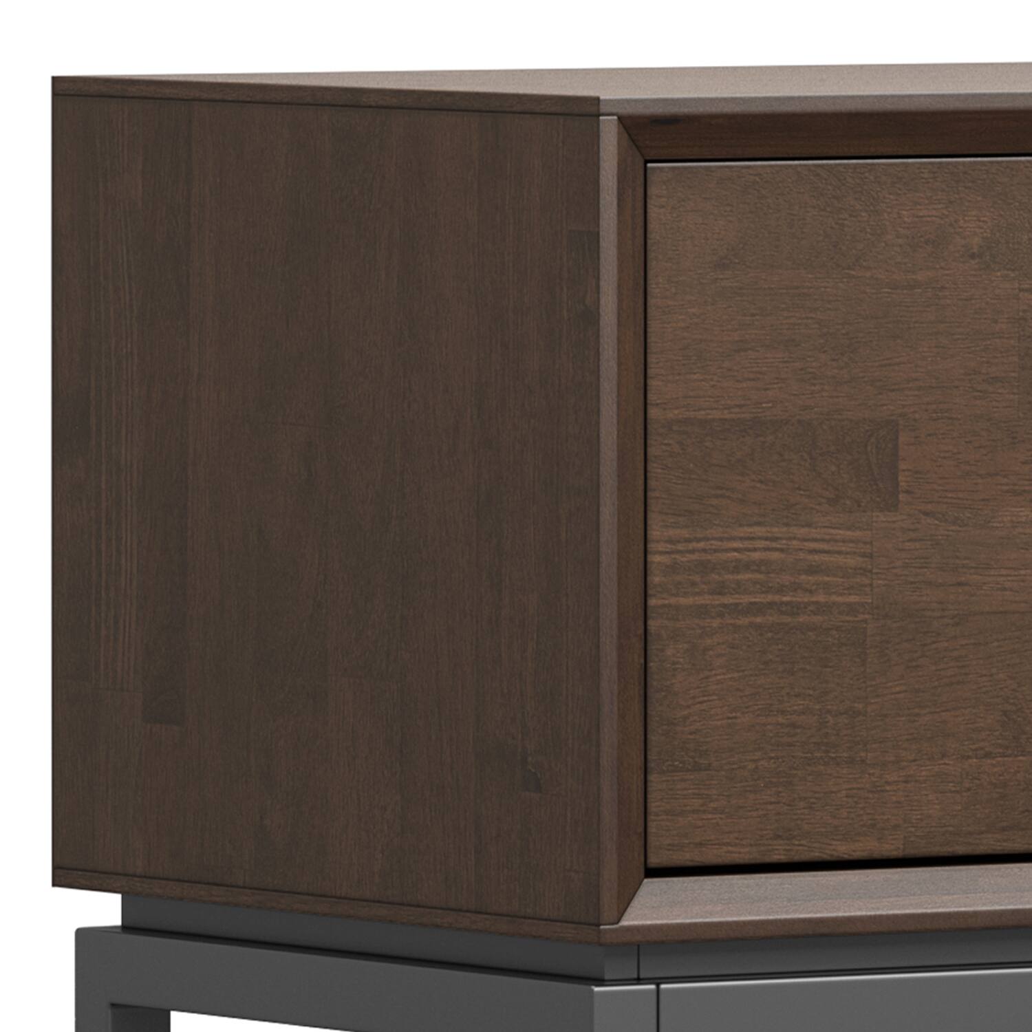 Alt View 1. Simpli Home - Banting SOLID HARDWOOD 72 inch Low TV Stand in Walnut Brown For TVs up to 80 inches - Walnut Brown.