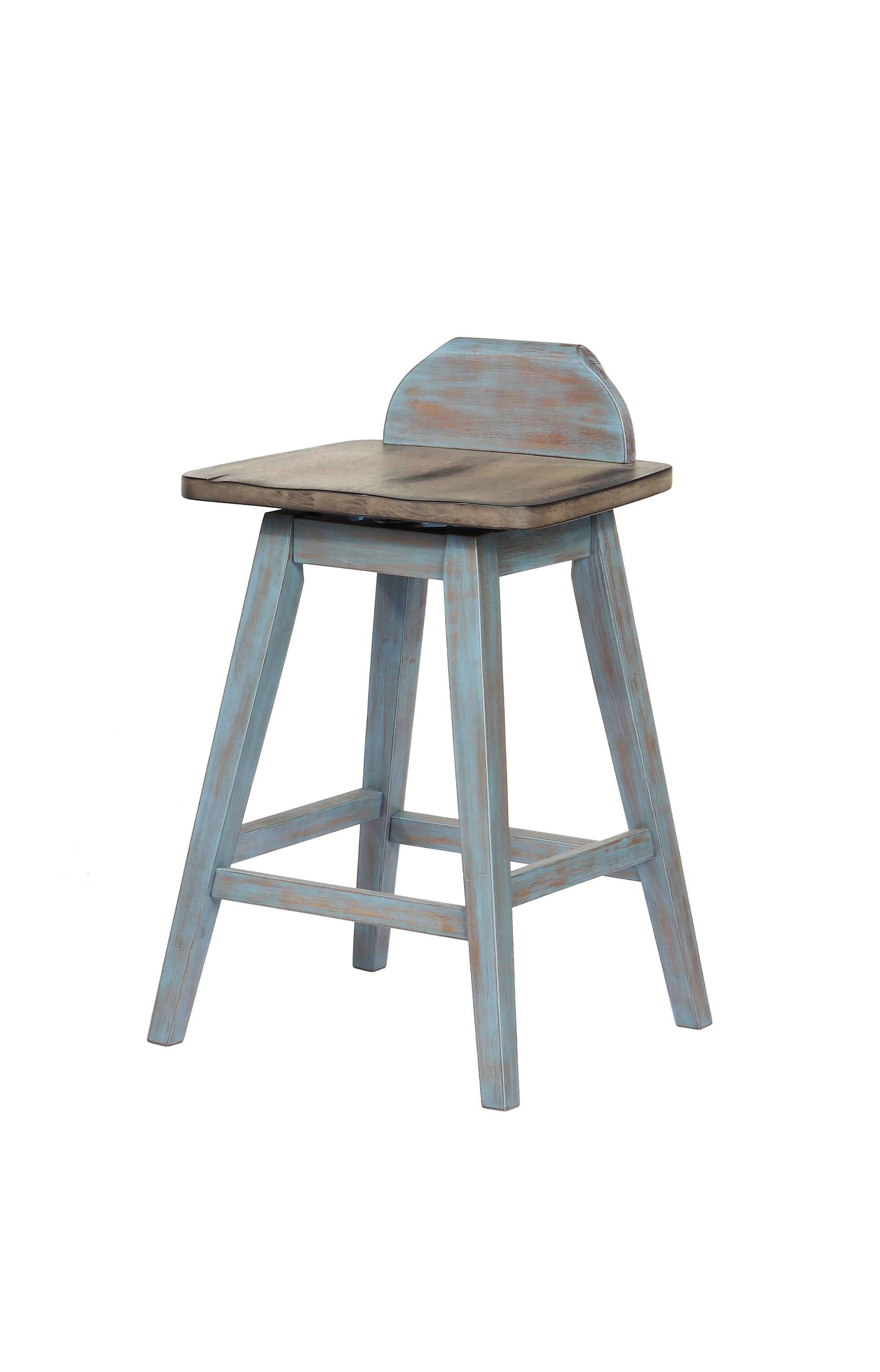Kings Brand Furniture Set of 2 Swivel Counter Stools Distressed Gray ...
