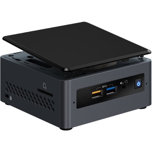 Left View: Next Unit of Computing Kit Desktop - Intel Celeron - 4GB Memory - Black/Gray