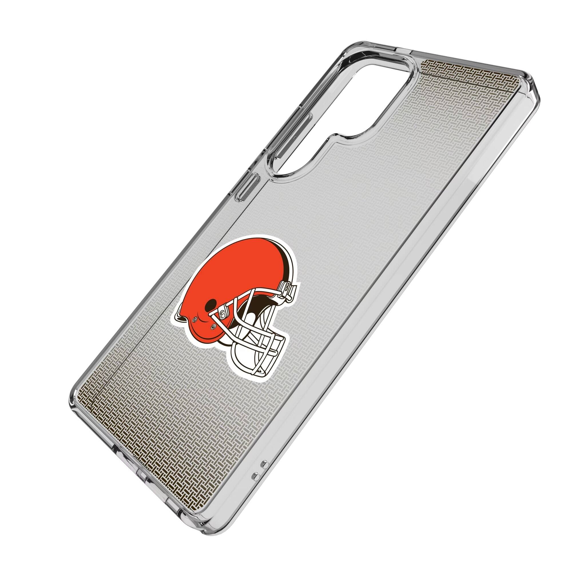 Alt View 1. Keyscaper - Cleveland Browns Linen Logo Galaxy Clear Case - S24 Ultra - Multicolor.