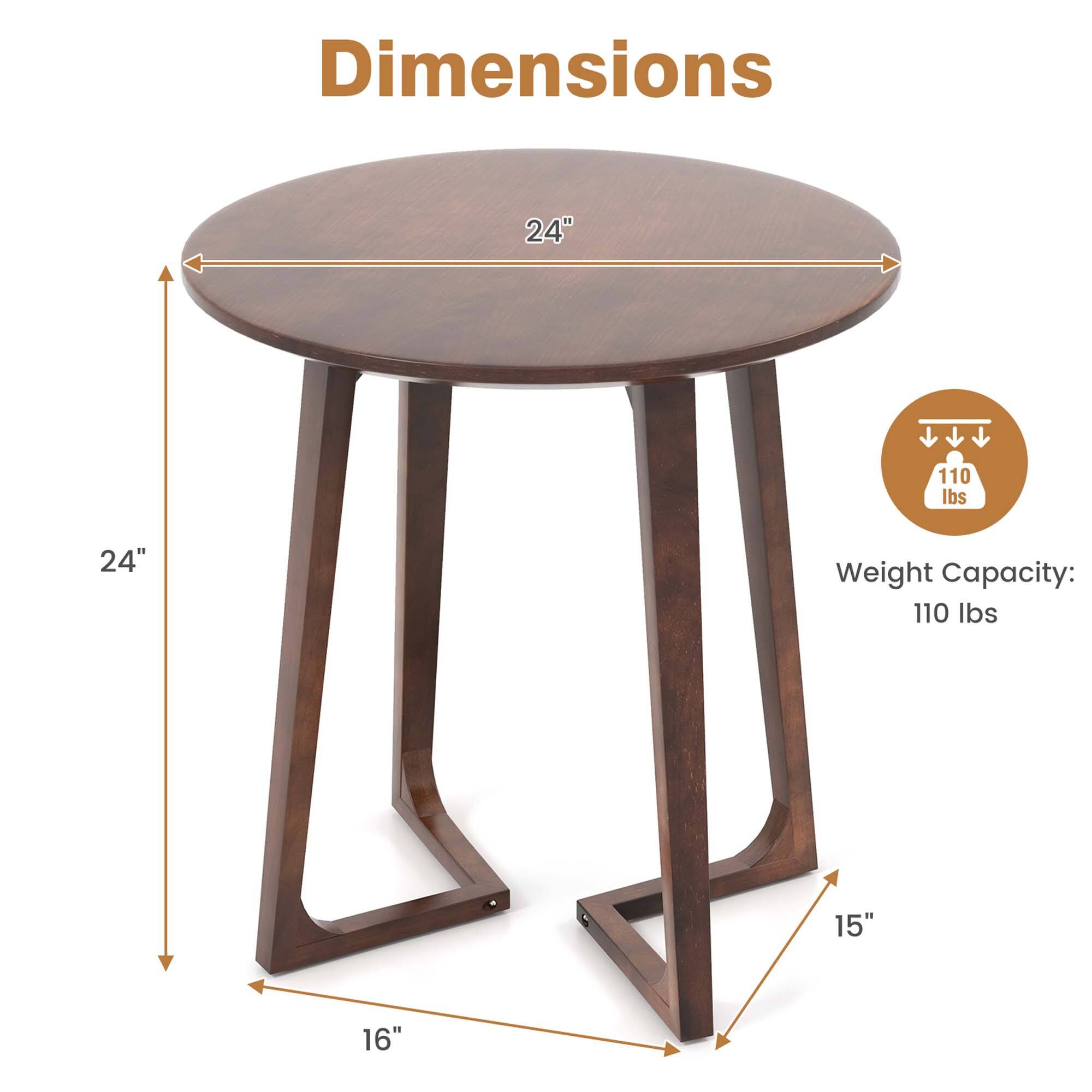 Dimensions: 24" diameter, 110 lbs weight capacity.