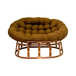 Blazing Needles - 65-inch by 48-inch Solid Micro Suede Double Papasan Cushion - Chocolate