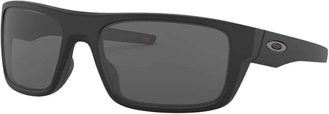 Photos - Sunglasses Oakley  Men's OO9367 Drop Point Rectangular , Matte Black/Prizm Black Polarized, 61 mm - Matte Black/Grey OO93670 