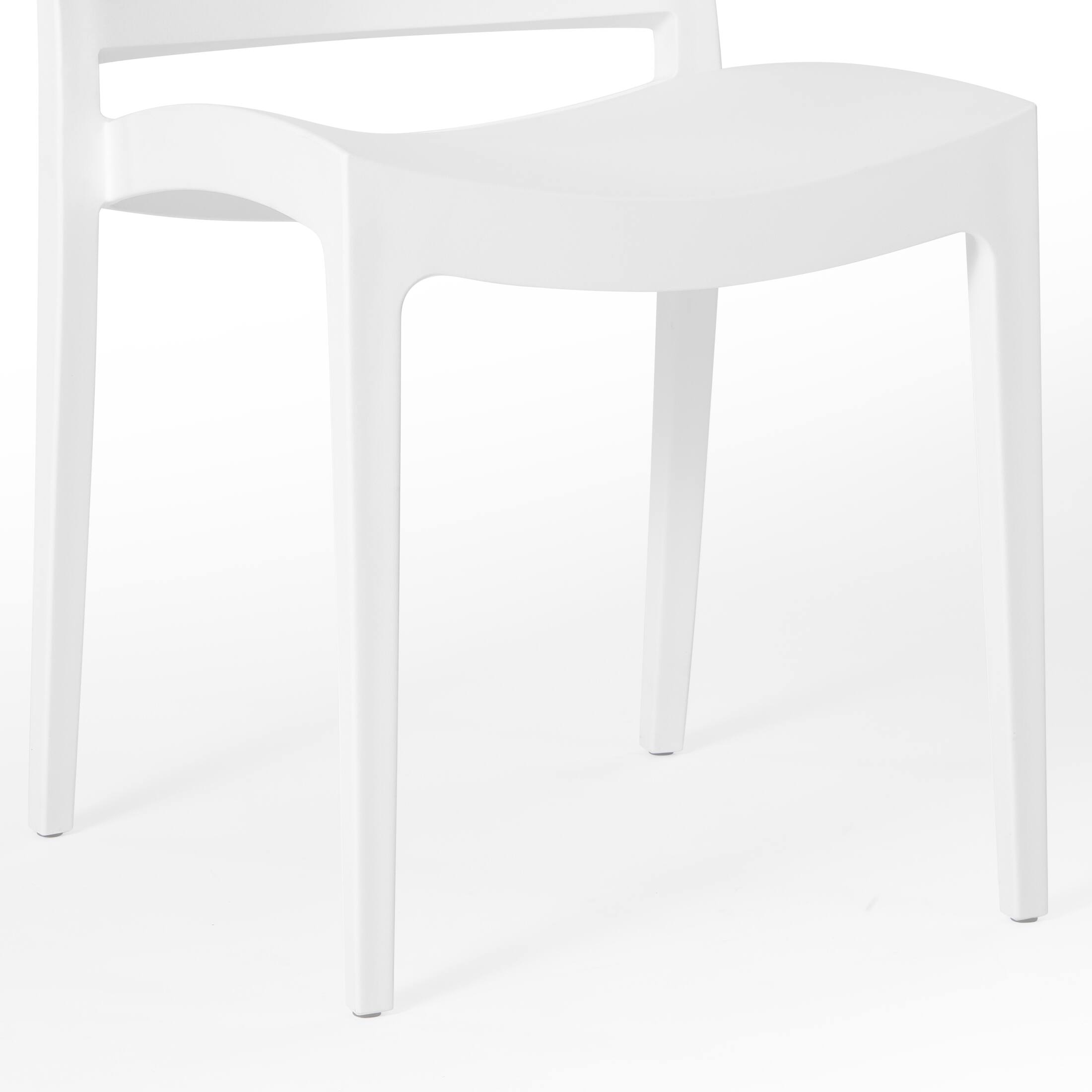 Alt View 4. WestinTrends - WestinTrends Playa Modern Polypropylene Stackable Plastic Patio Dining Chair (Set of 2) - White.