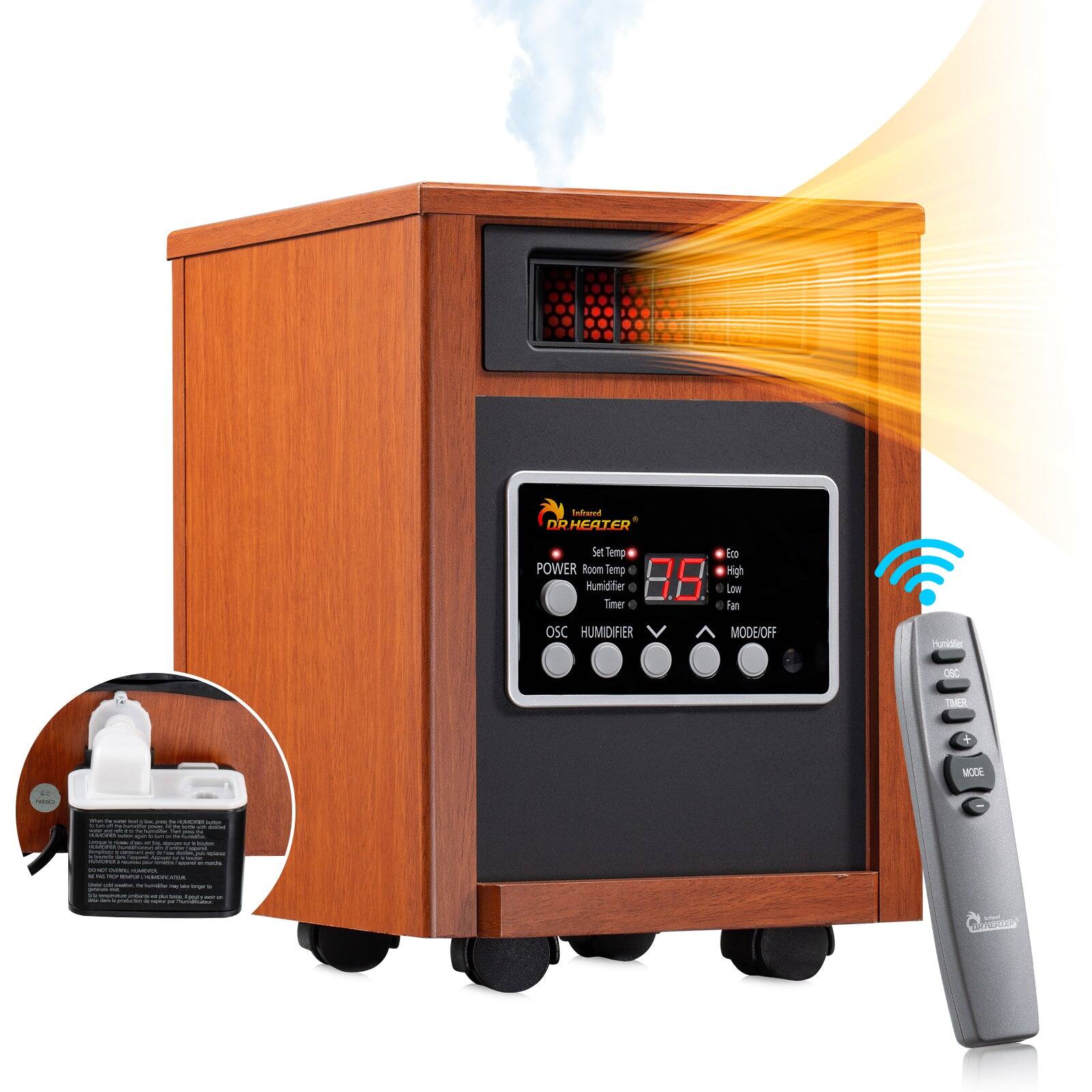 DR. INFRARED HEATER - DR-998, 1500W, Advanced Dual Heating System with Humidifier and Remote Control - Cherry price history on PriceWatchPro