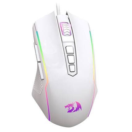 Front. Cozy Serene - Mouse Wired Gaming Rgb Backlit Gamer 8000 Dpi Buttons Modes Extra Sniper For Windows - white.