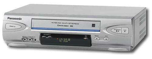 Angle Standard. Panasonic - 4-Head Hi-Fi VCR with Commercial Skip - Silver.