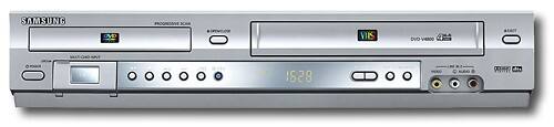 Front Standard. Samsung - DVD Player/Hi-Fi Stereo VCR Combo - Silver.