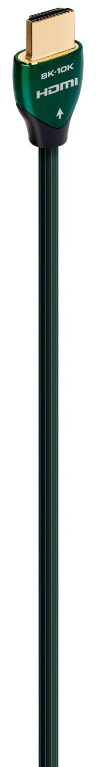 The text on the image reads "8K-10K HDMI." This suggests that the device being used is capable of transmitting high-definition video signals, with a resolution of either 8,000 or 10,000 pixels. The green connector on the end of the long black cable is likely used to connect the device to a display or other compatible equipment.