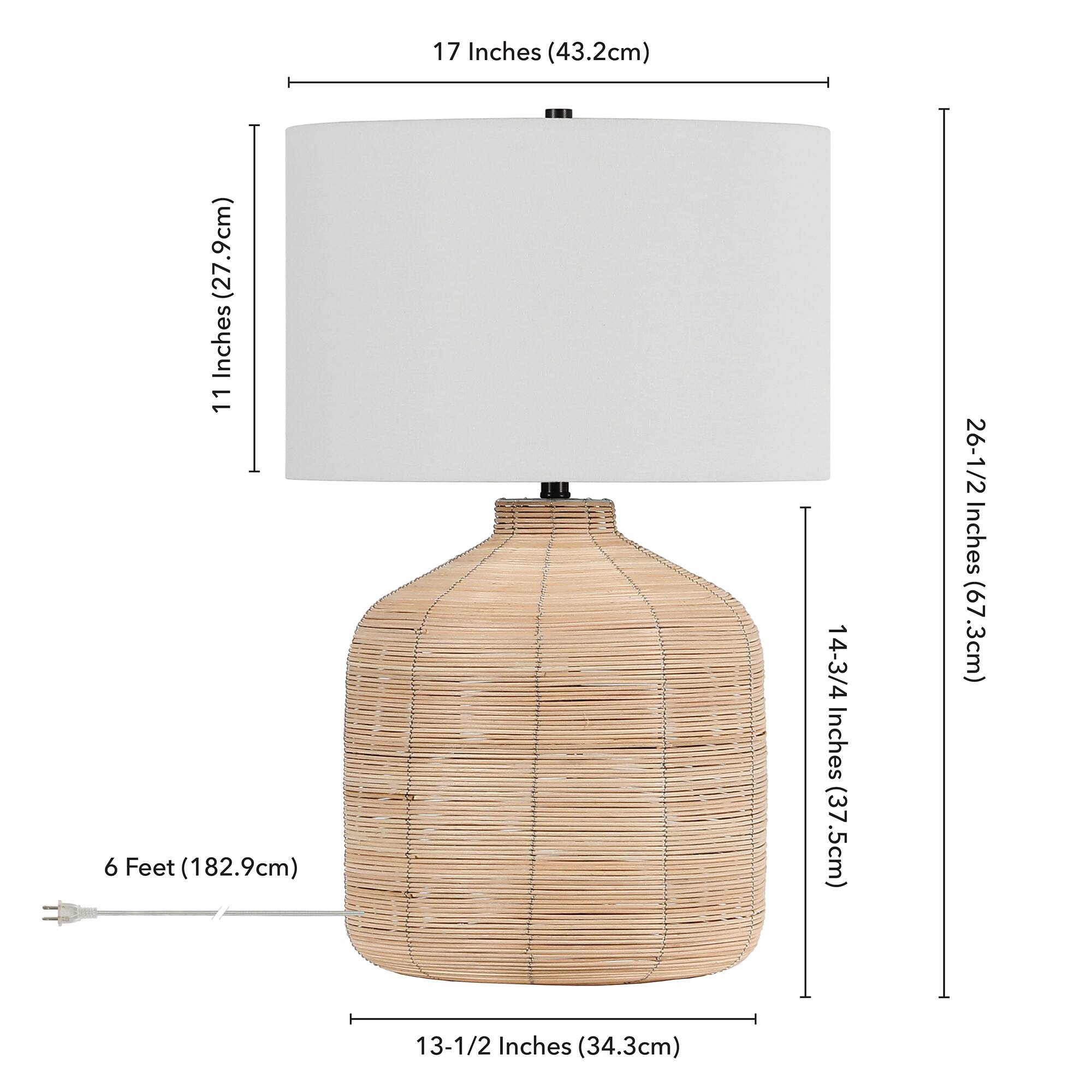 Alt View 12. Hudson&Canal - Jolina Table Lamp - Natural Rattan/Brass.