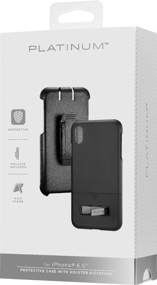 holster/kickstand case for apple iphone xs max - black