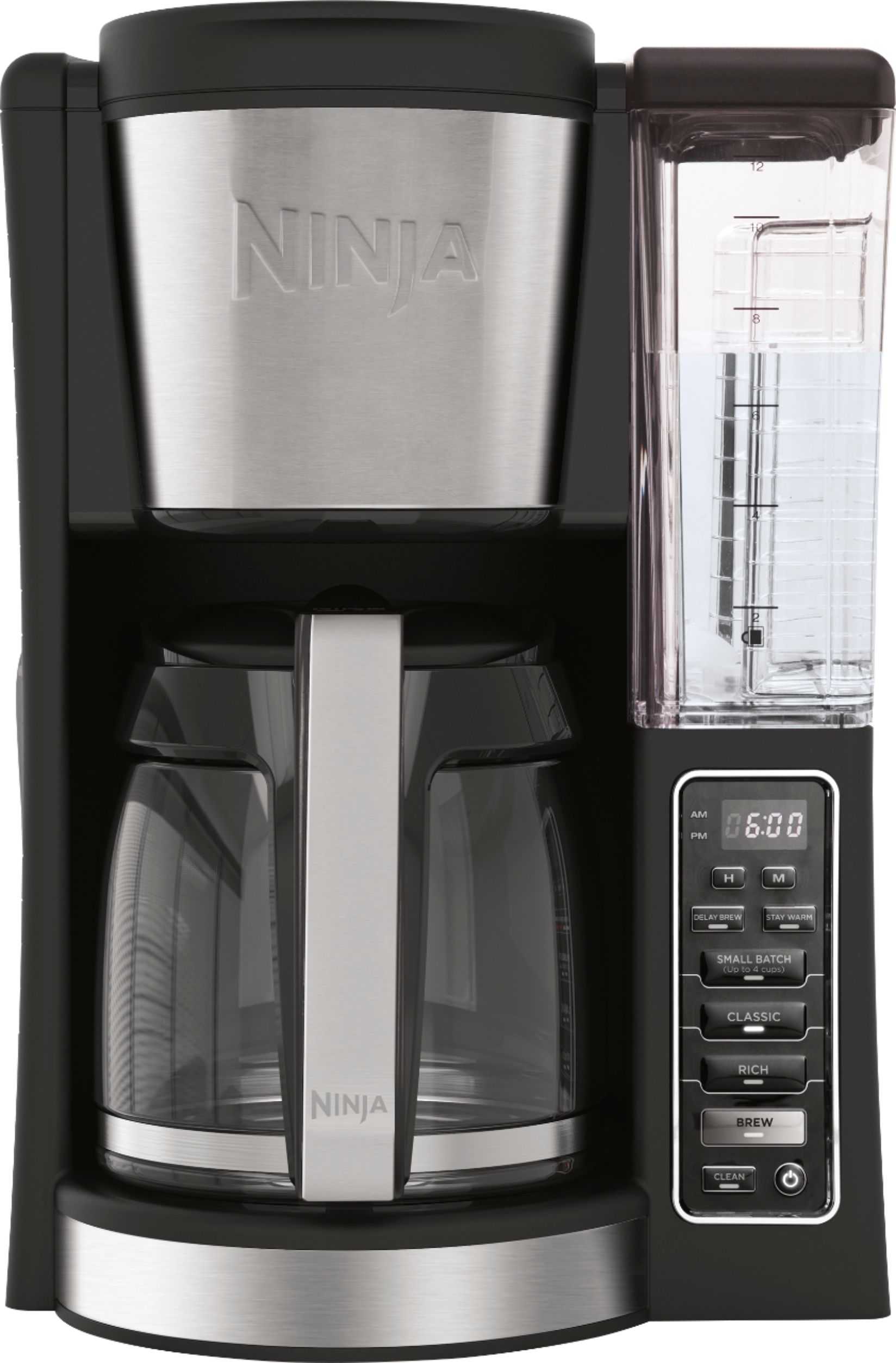 Ninja CE250 12-Cup Programmable Coffee Maker, Glass Carafe, Stainless Steel