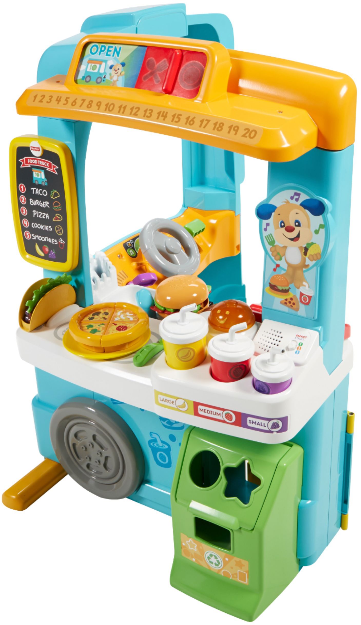 Fisher-Price Laugh and Learn Servin' Up Fun Food Truck Learning Toddler Playset 