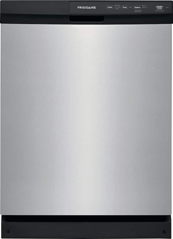 Frigidaire - 24" Front Control Built-In Dishwasher with 3-Cycles, 55 dBA - Stainless Steel - Front_Zoom